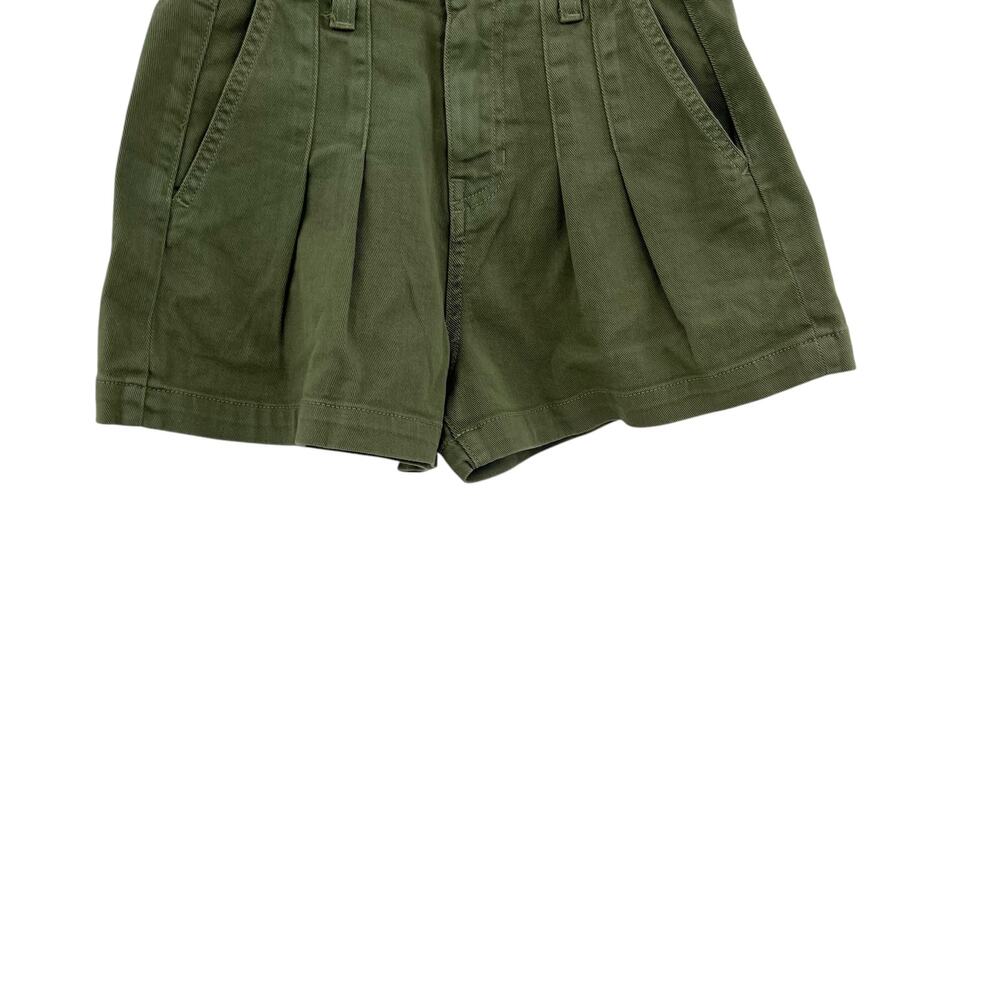Veronica Beard NEW Jaylen Denim Shorts High Rise Pleated Clover Green Size 23. - Picture 11 of 15